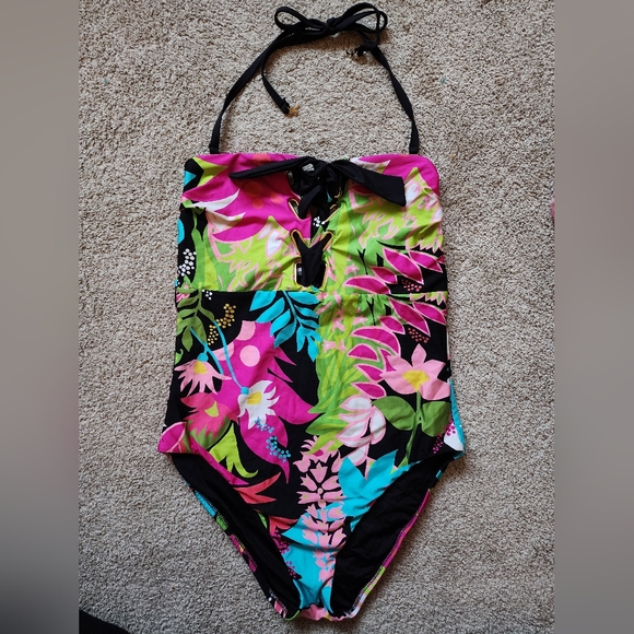 Trina Turk Tiki Swimsuit Women's Size 12 One Piece - Picture 3 of 6